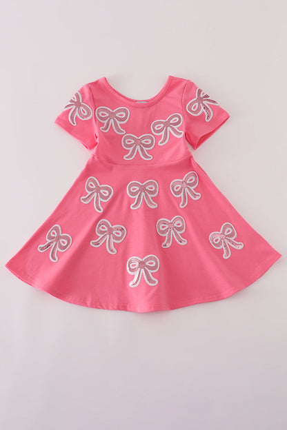 Pink Bow Sequence Dress
