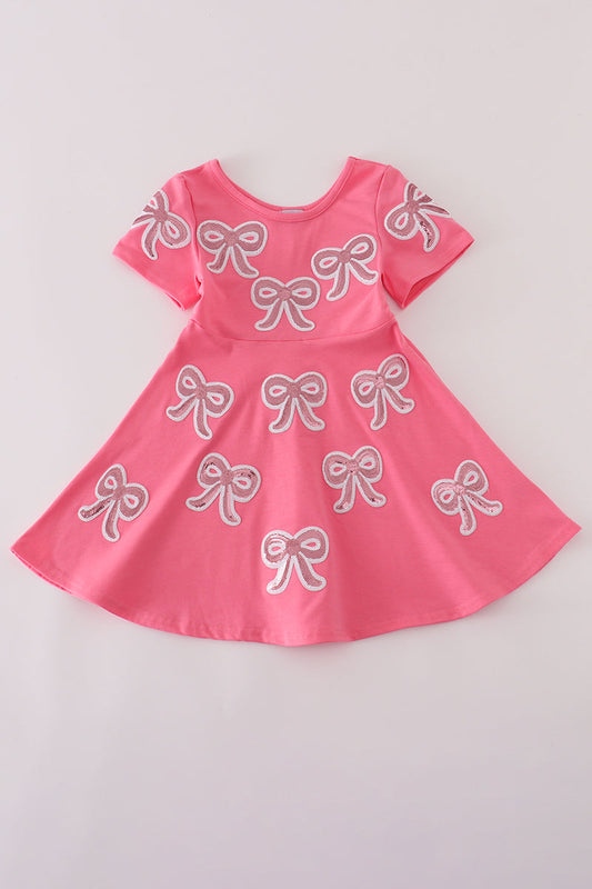 Pink Bow Sequence Dress