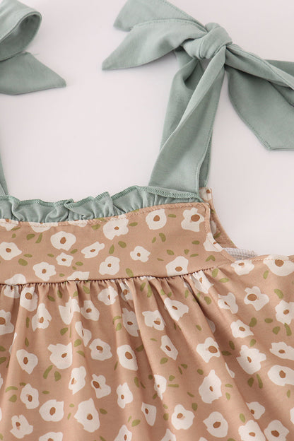 Floral Print Ruffle Pants Set