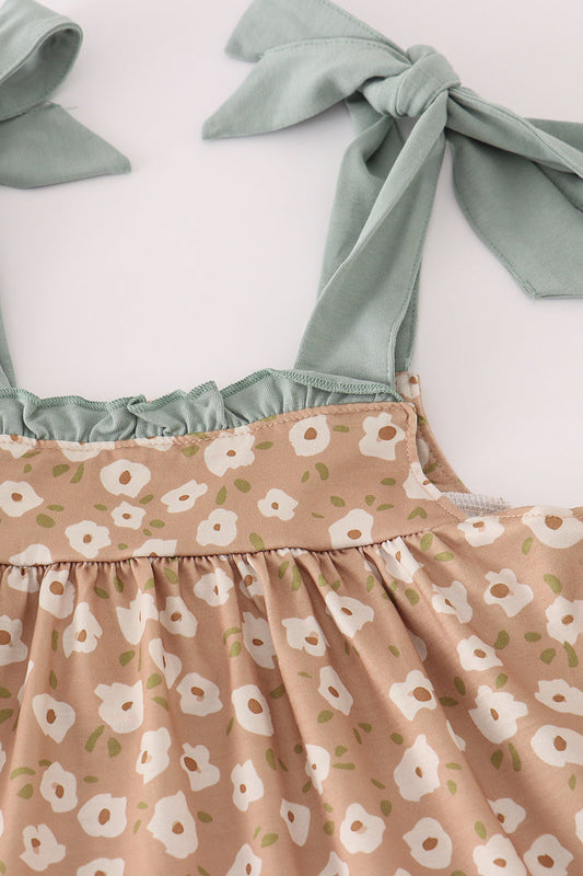 Floral Print Ruffle Pants Set