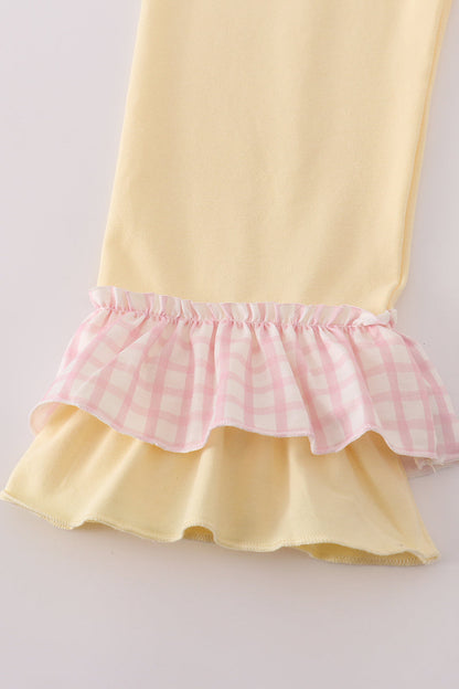 Pink Puppy Embroidered Ruffle Pants Set