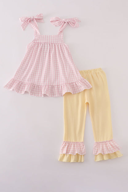 Pink Puppy Embroidered Ruffle Pants Set