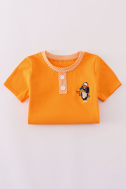 Go Vols!” Orange Game Day Henley Tee