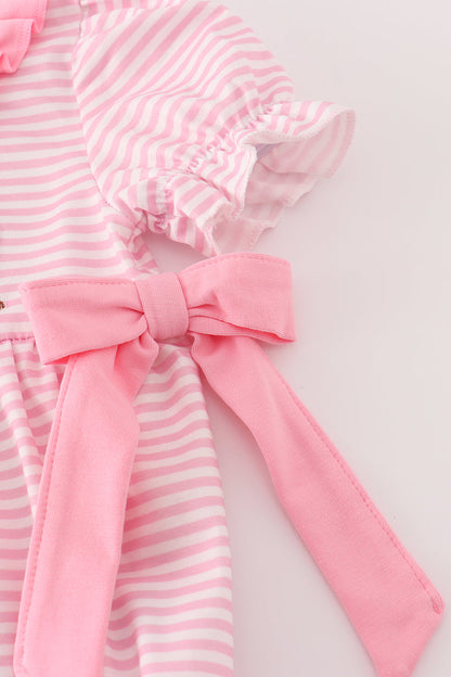Pink Puppy Parade Bow Bubble Romper