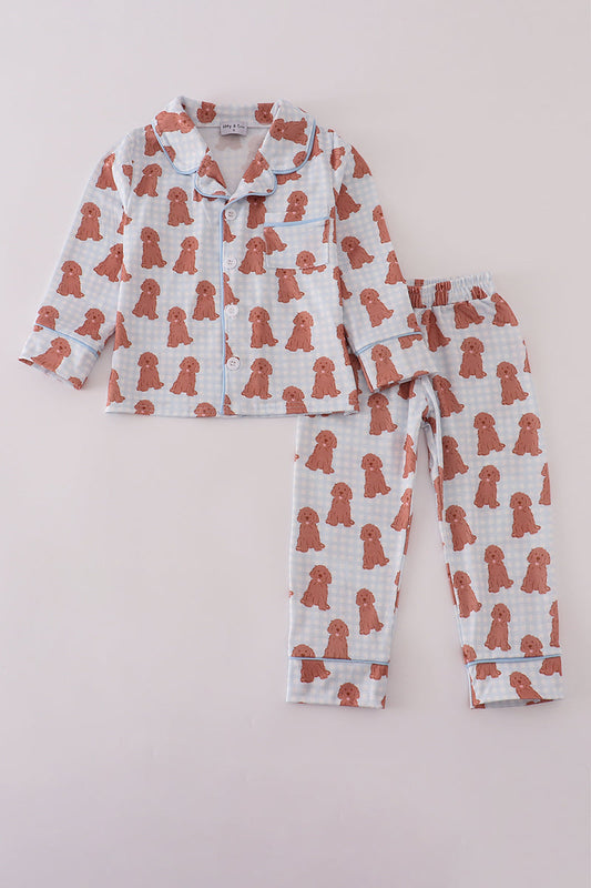 Blue Puppy Pajama Set