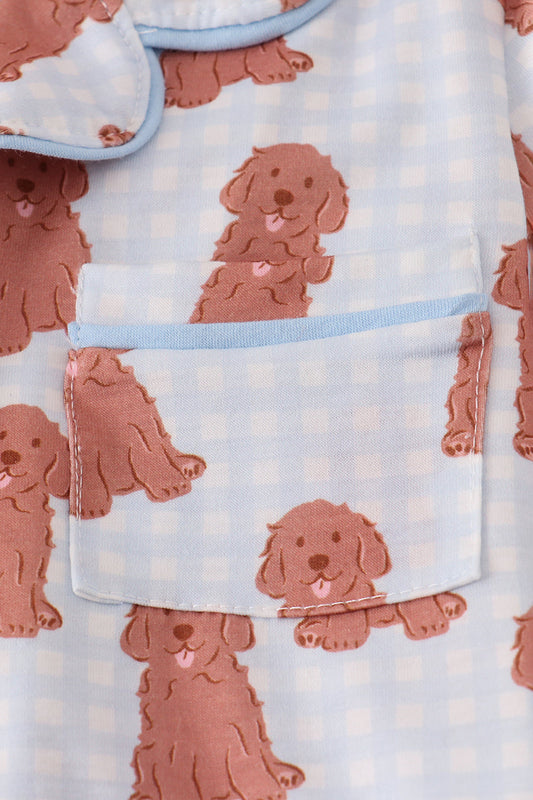 Blue Puppy Pajama Set