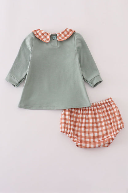 Sage Turkey Embroidered Set