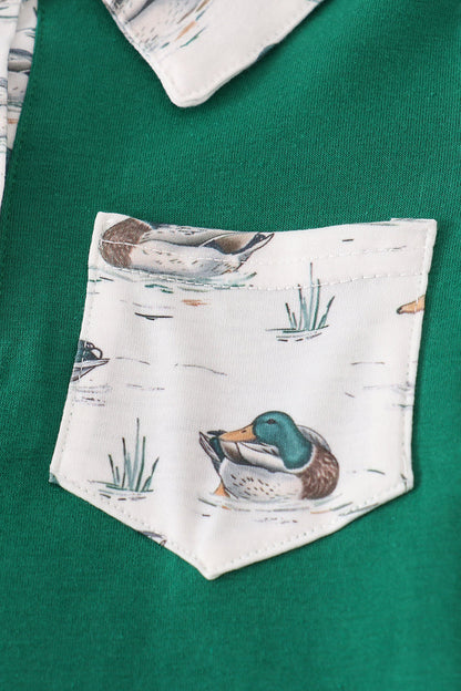 Green Duck Polo Top & Pants Setk