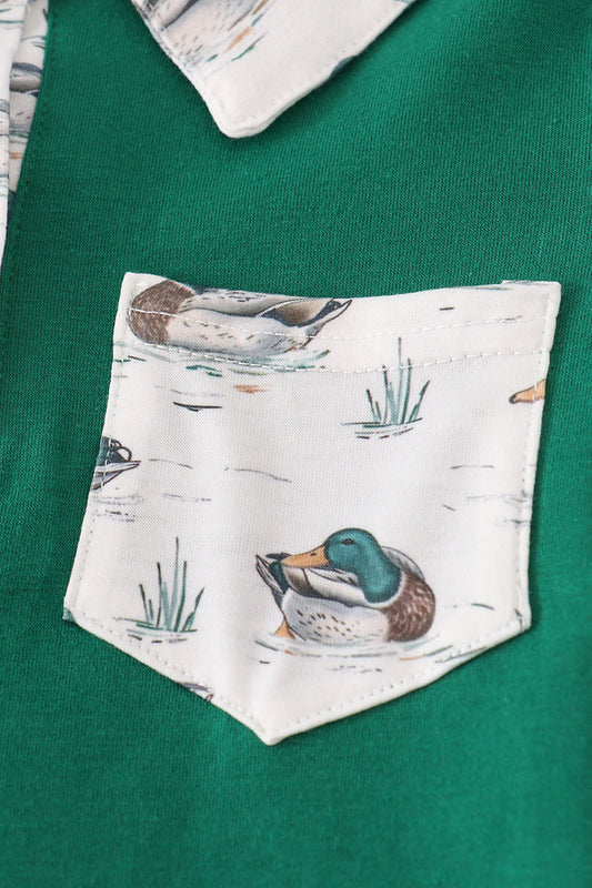 Green Duck Polo Top & Pants Setk