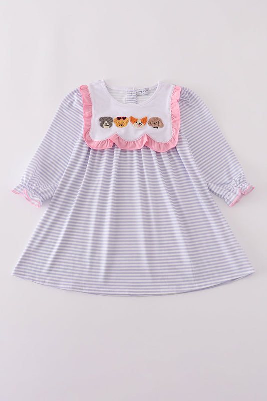 Striped Animal Friends Ruffle Dress

