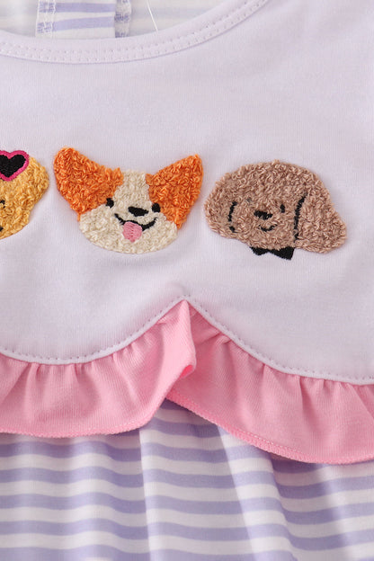 Striped Animal Friends Ruffle Dress