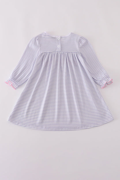 Striped Animal Friends Ruffle Dress