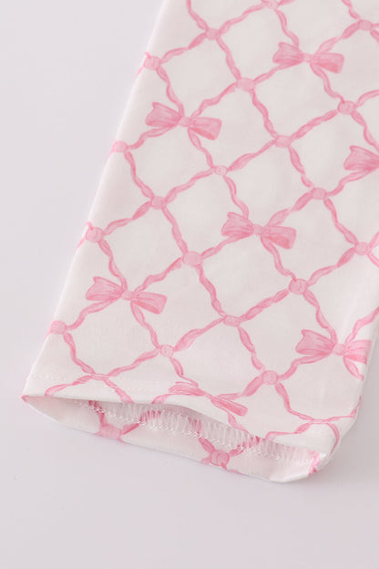 Smocked Pink Bow Set
