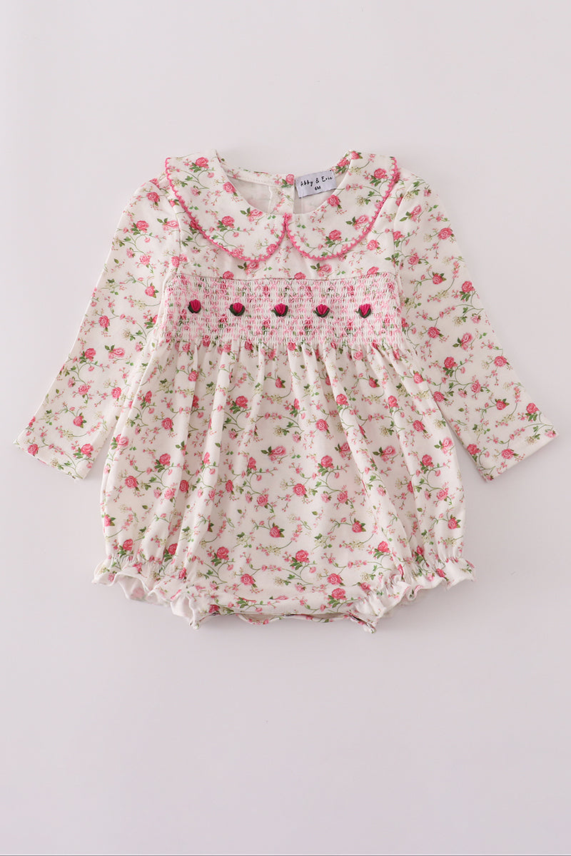 Rose Hand Smocked Bubble