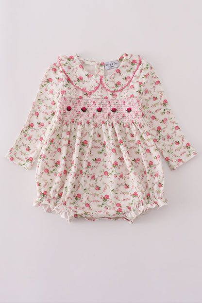 Rose Hand Smocked Bubble