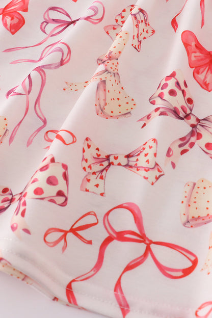 Baby Girl Red Bow Smocked Top & Bloomer Set – Long Sleeve
