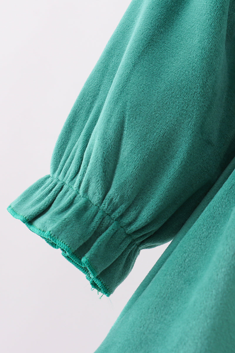 Baby Girls Green “Merry Christmas” Dress Set – Holiday Tunic & Bloomers