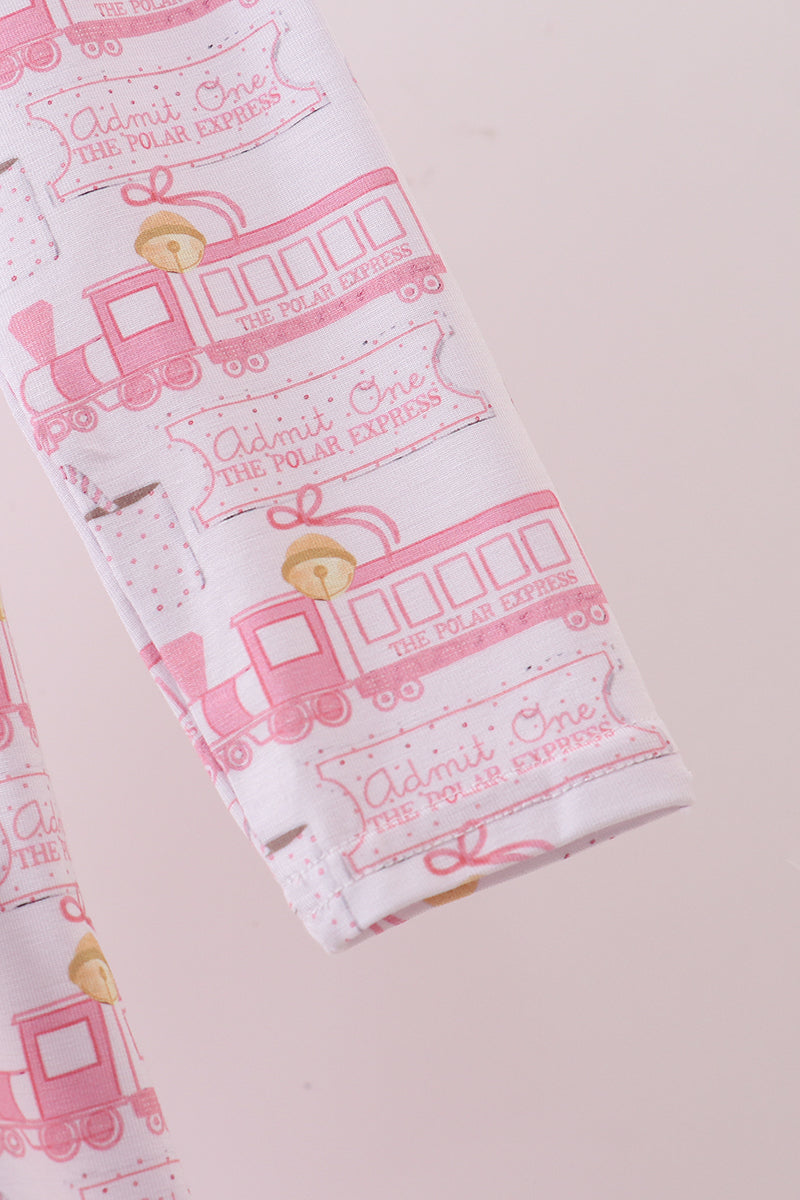 All Aboard Pink Train Twirl Dress