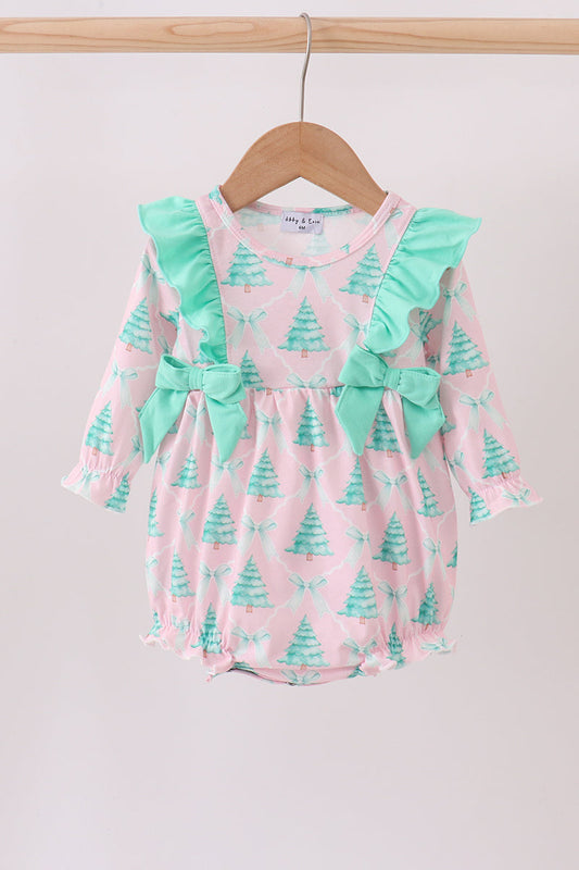 Pink Christmas Tree Romper