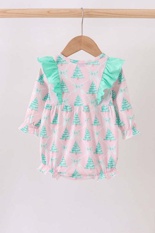Pink Christmas Tree Romper