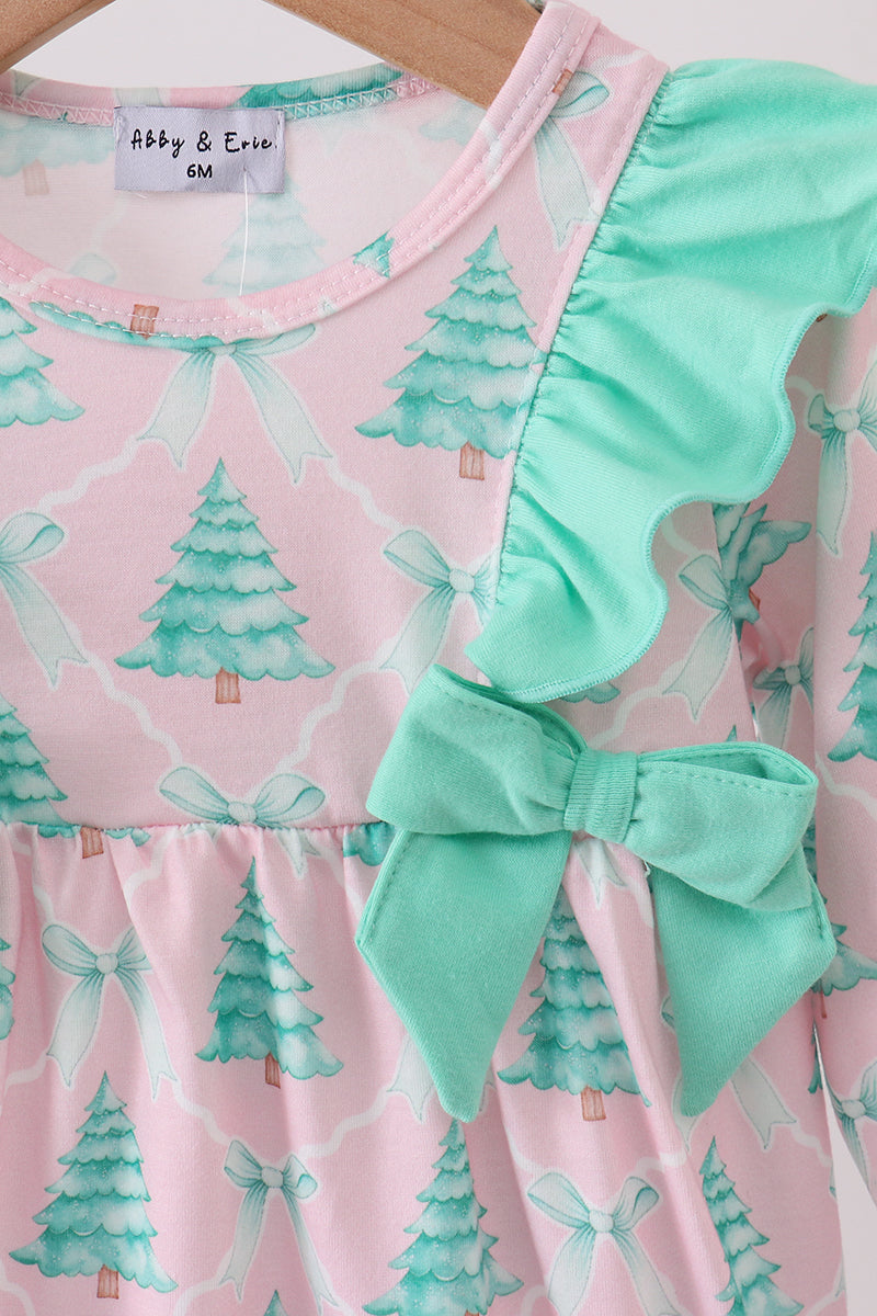 Pink Christmas Tree Romper