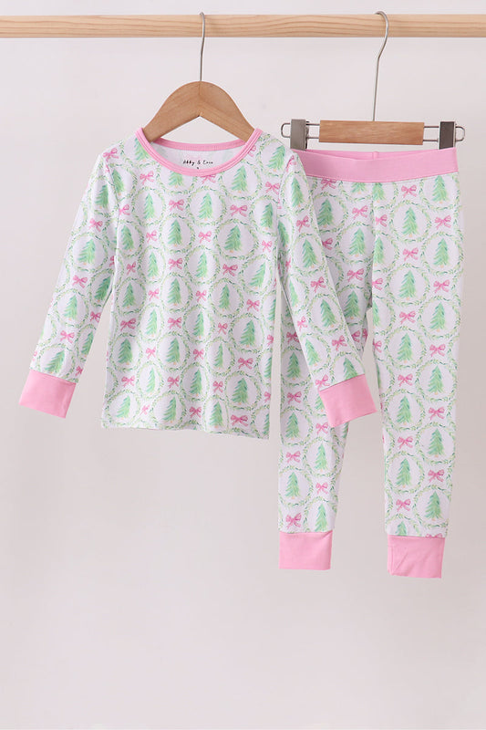 Holiday Tree & Bow Pajama Set
