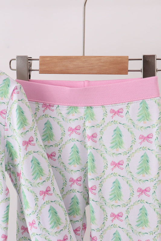 Holiday Tree & Bow Pajama Set