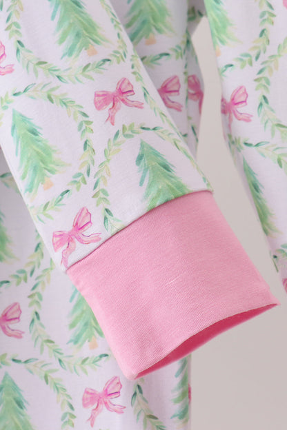 Holiday Tree & Bow Pajama Set