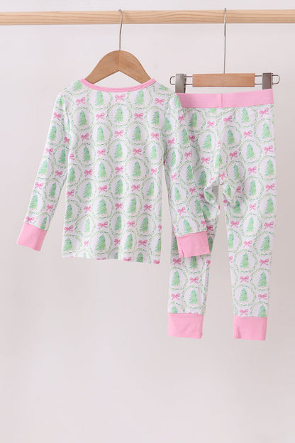 Holiday Tree & Bow Pajama Set