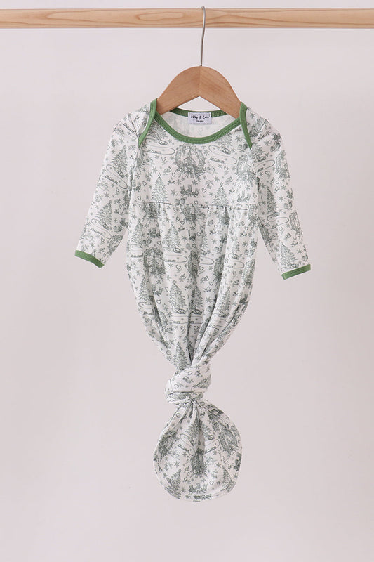 Christmas Tree Print Newborn Gown
