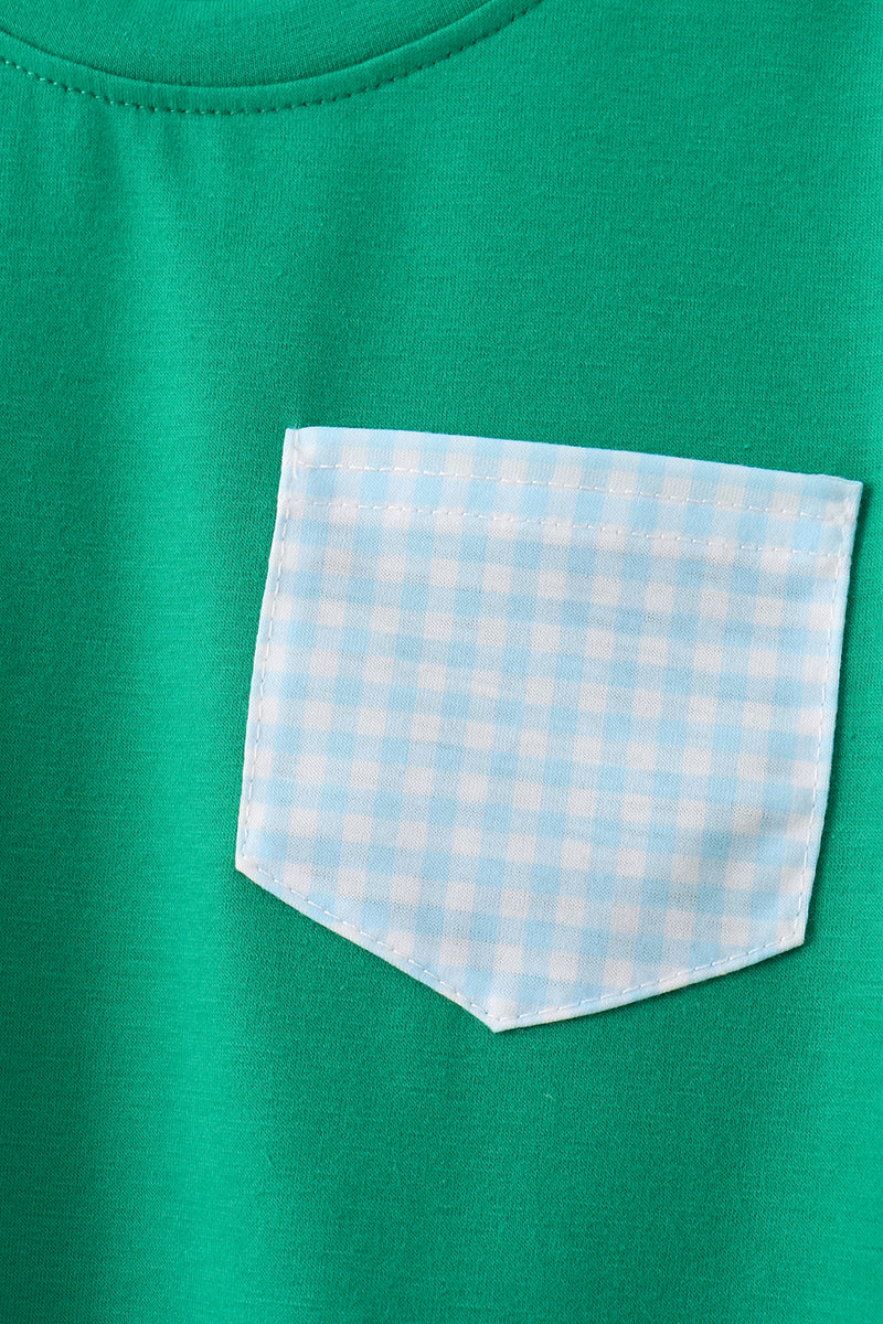 Green & Blue Gingham Short Set