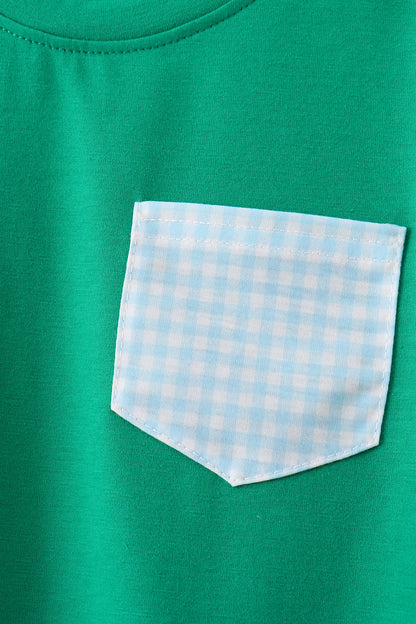 Green & Blue Gingham Short Set
