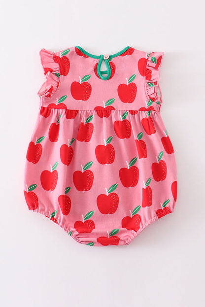 Apple of My Eye Baby Bubble Romper – Pink & Red