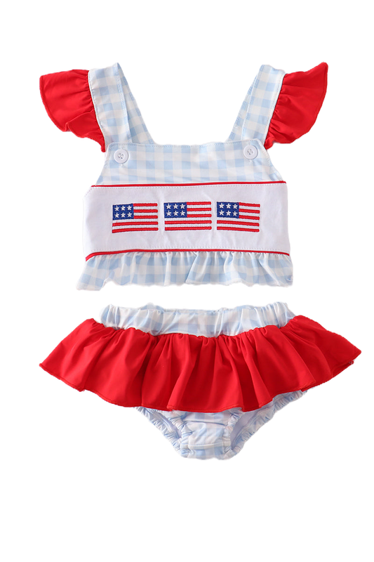 Two Piece Patriotic Swim Suit image 0